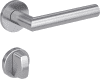 LIMFJORD Rosettengarnitur L-Form Fast2Fix WC Edelstahl matt, 8/8 mm, Hochhaltefeder - More 2