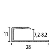Küberit Abschluss-/Einfassprofil Laminat 8,5mm Typ 210 Alu-gold 270cm # 2 17 10 05 5 - More 2