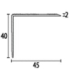 Küberit Winkelprofil gebohrt 45x40x2mm Typ 229 Alu-Silber 250cm #3 16 29 04 4 - More 2