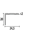Küberit Winkelprofil gebohrt 24,5x20mm Typ 235 Alu-silber 100cm # 3 16 35 04 1 - More 2