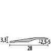 Küberit Rampenprofil gebohrt 28x2,5-4,5mm Typ 264 Alu-silber 270cm # 3172640045 - More 2