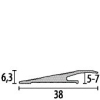 Küberit Rampenprofil ungebohrt 38x5-7mm Typ 265 U Alu-silber 270cm # 2112650045 - More 2