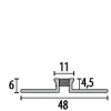 Küberit Dehnungsfugenprofil 4,5x48mm Typ 302 S20 Alu-silber/schw.250cm # 2 19 30 21 344 - More 2