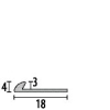 Küberit Abschlussprofil gebohrt 18x4x3mm Typ 357 Alu-silber 250cm # 31757044 - More 2