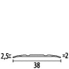 Küberit Übergangsschiene gebohrt 38x1,5mm Typ 438 Alu-edelstahl 270cm #31238025 - More 2