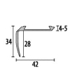 Küberit Treppenkantenprofil 42x28mm silber 250cm # 3 23 02 04 4 # 702 - More 2