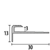 Küberit Treppenprofil gebohrt 30x13x3mm Typ 809 Alu-silber 250cm # 31709044 - More 2