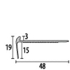 Küberit Treppenprofil gebohrt 48x15x3mm Typ 860 Alu-edelstahl 250cm #32360024 - More 2