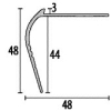 Küberit Treppenprofil gebohrt 48x44x3mm Typ 865 Alu-silber 250cm # 3238650044 - More 2