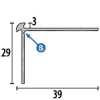 Küberit Treppenprofil gebohrt 40x30x3mm Typ 871 Alu-edelstahl 250cm #32371024 - More 2