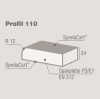 A103 CR Fensterbank Profil 110 gerundet weiß 4100x250 Sprela Träger EN312 P3,E1, Radius 12 - More 2