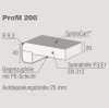 A103 CR Fensterbank Profil 200 40mm Blende weiß 5300x200 Krono Träger EN312 P3,E1, Radius 9,3 - More 2