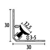 Küberit Clip-Innenecke ungebohrt, 90°, 2-Teilig Typ 163 U Alu elox. Silber 3-5mm,260cm #2271630049 - More 4