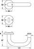 HOPPE Rosettengarnitur Paris Edelstahl F69 PZ E138Z/42KV/42KVS, 8 mm, Türdicke 47-52 mm, - More 4