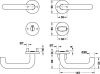 Rosettengarnitur PDH4102 U-Form Edelstahl matt WC 8/8 mm, Türdicke 37-52 mm, Drückerrosette 1-teilig - More 4